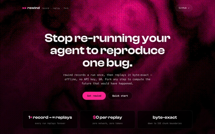 rewind landing page